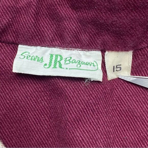Sears JR Bazaar Vintage Plaid Button Down Shirt Size 15 - Picture 4 of 9